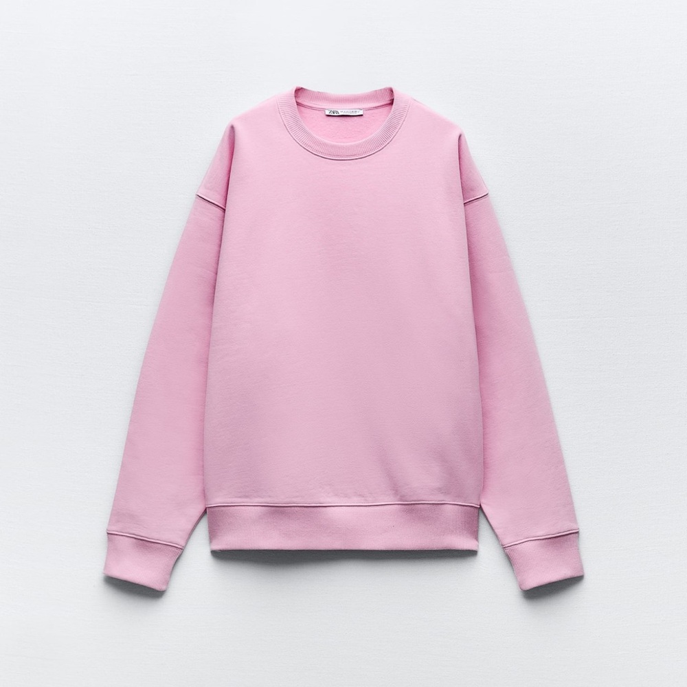 Zara Light Pink Crewneck Sweatshirt